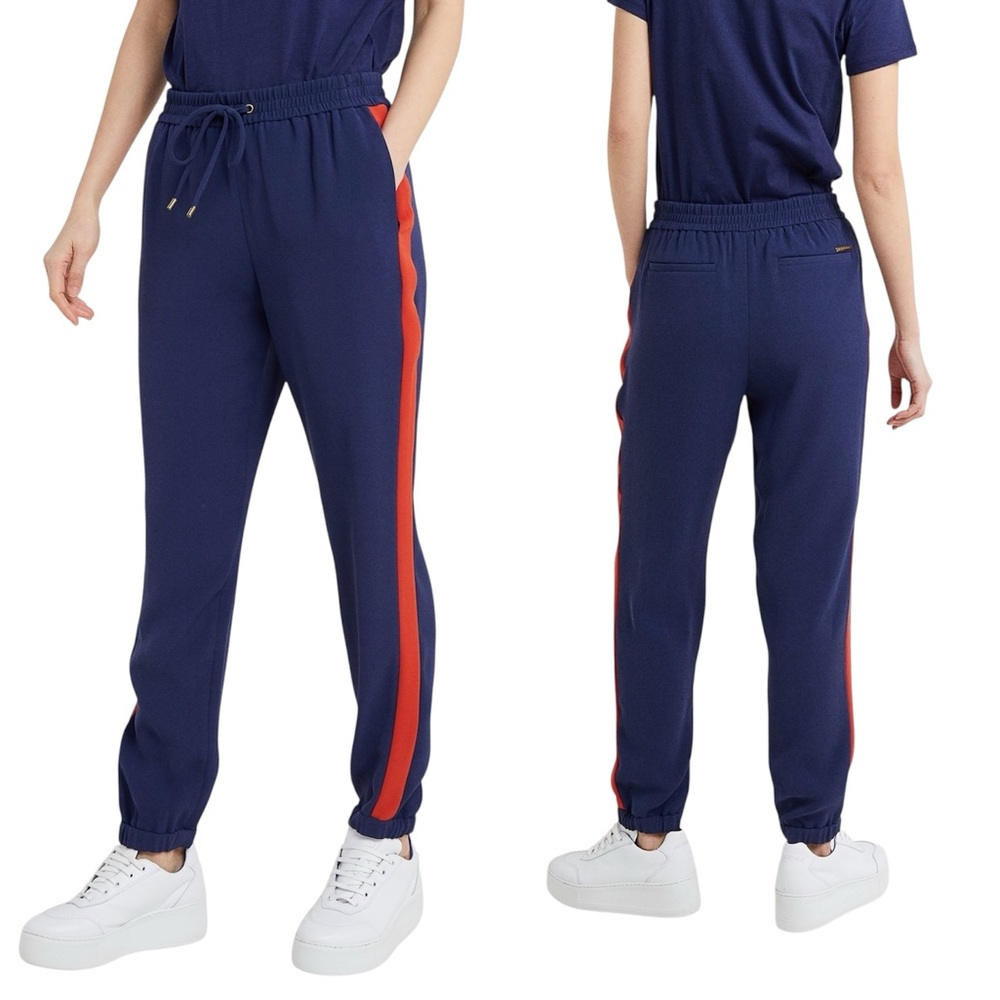 Michael Micheal Kors Contrast Stripe Joggers - True Navy/Terra Cotta -Size S